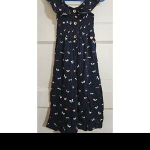 Vince Camuto Blue Ruffled Sleeveless Jumpsuit